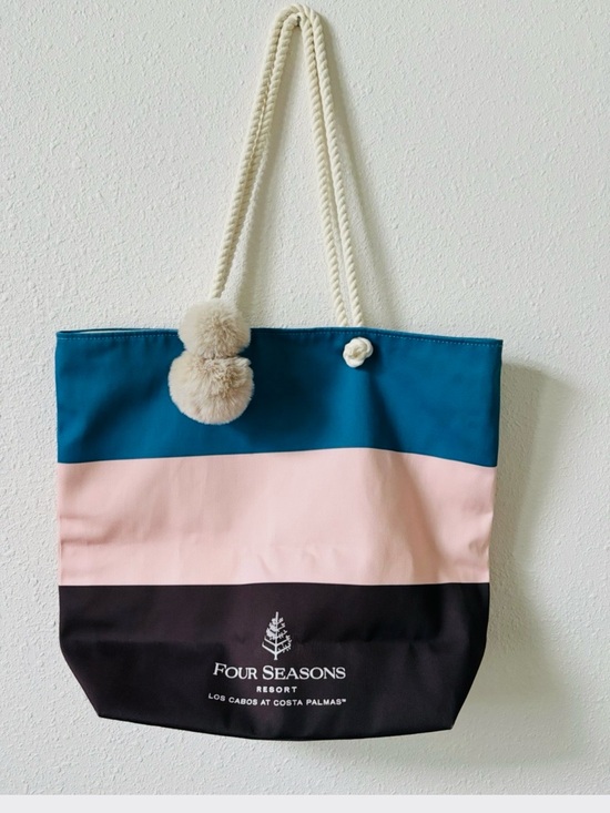 Handbags - Four Seasons Colorblock Tote Bag in Teal, Pink & Black